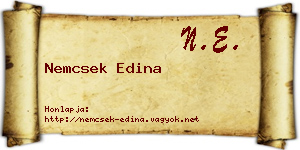 Nemcsek Edina névjegykártya